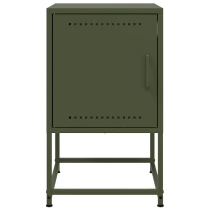 Table de chevet vert olive 36x39x60,5 cm acier