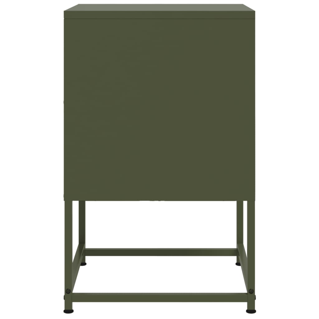 Table de chevet vert olive 36x39x60,5 cm acier