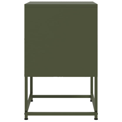 Table de chevet vert olive 36x39x60,5 cm acier