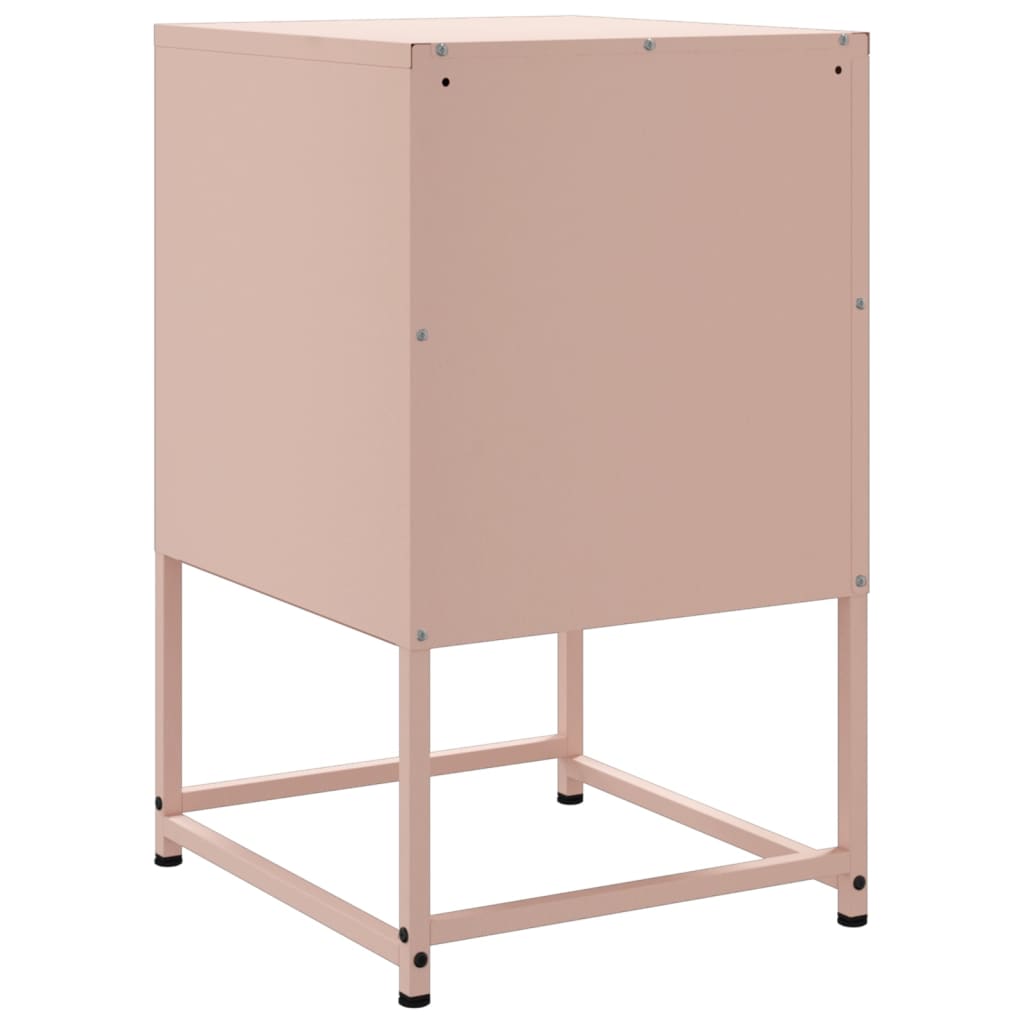 Table de chevet rose 36x39x60,5 cm acier