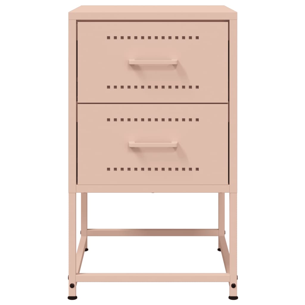 Tables de chevet 2 pcs rose 36x39x60,5 cm acier