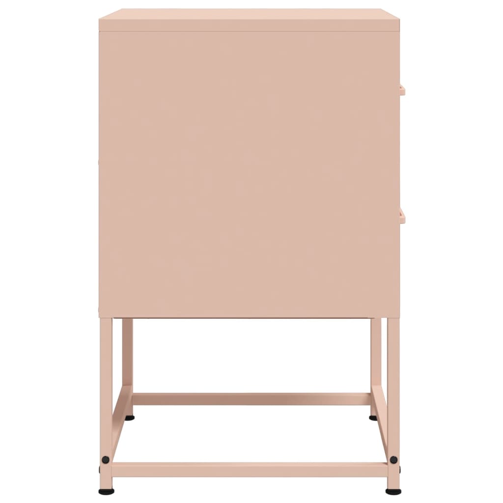 Tables de chevet 2 pcs rose 36x39x60,5 cm acier