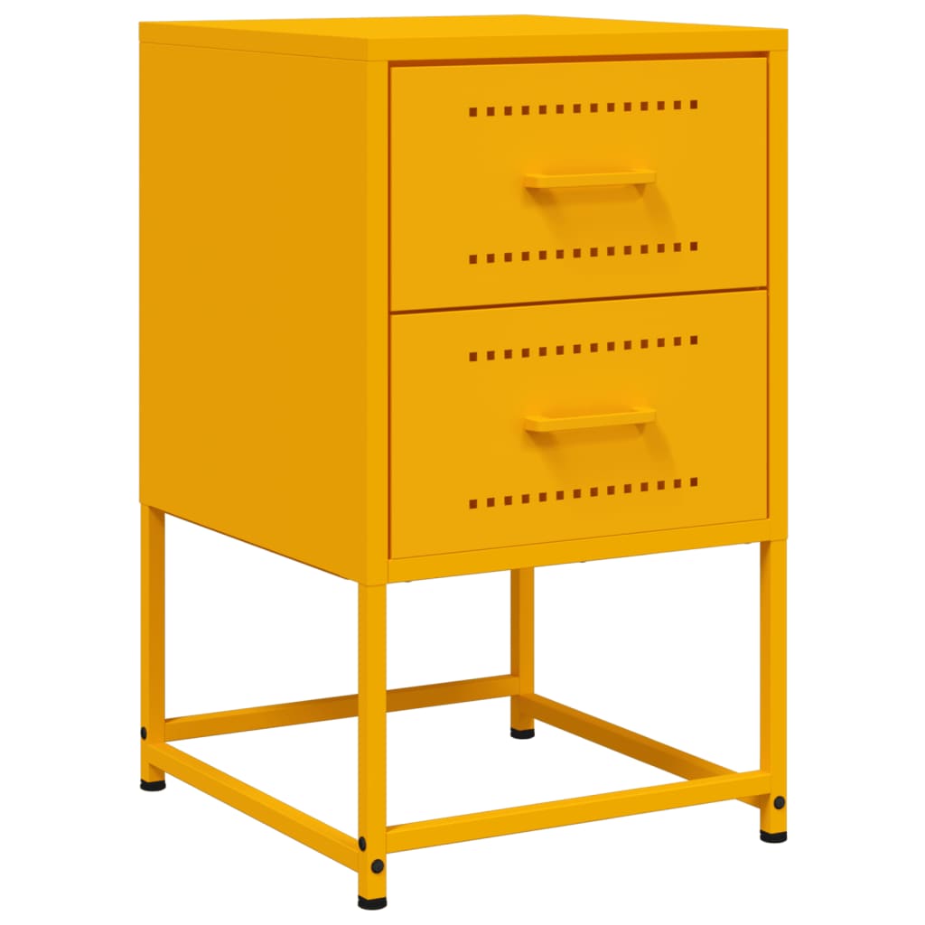 Table de chevet jaune moutarde 36x39x60,5 cm acier