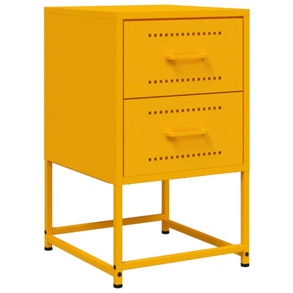 Tables de chevet 2 pcs jaune moutarde 36x39x60,5 cm acier