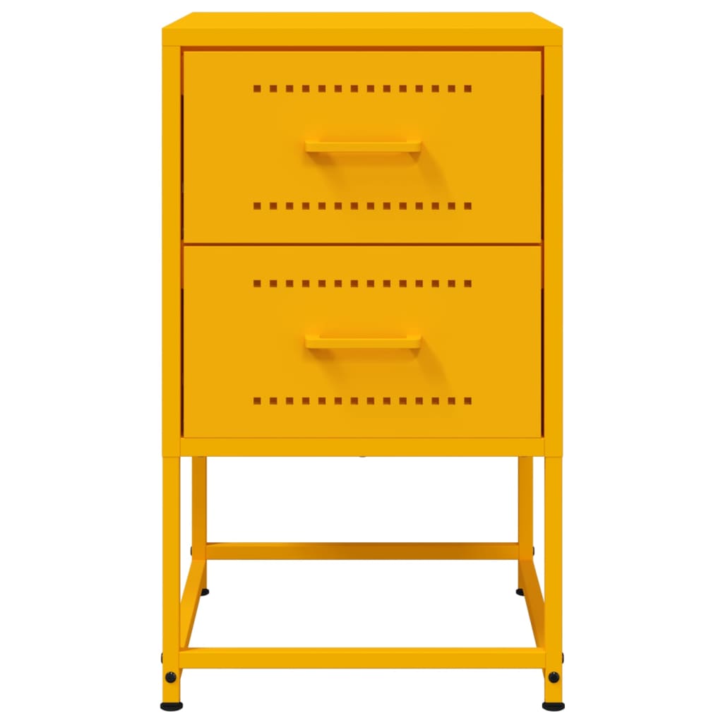 Tables de chevet 2 pcs jaune moutarde 36x39x60,5 cm acier