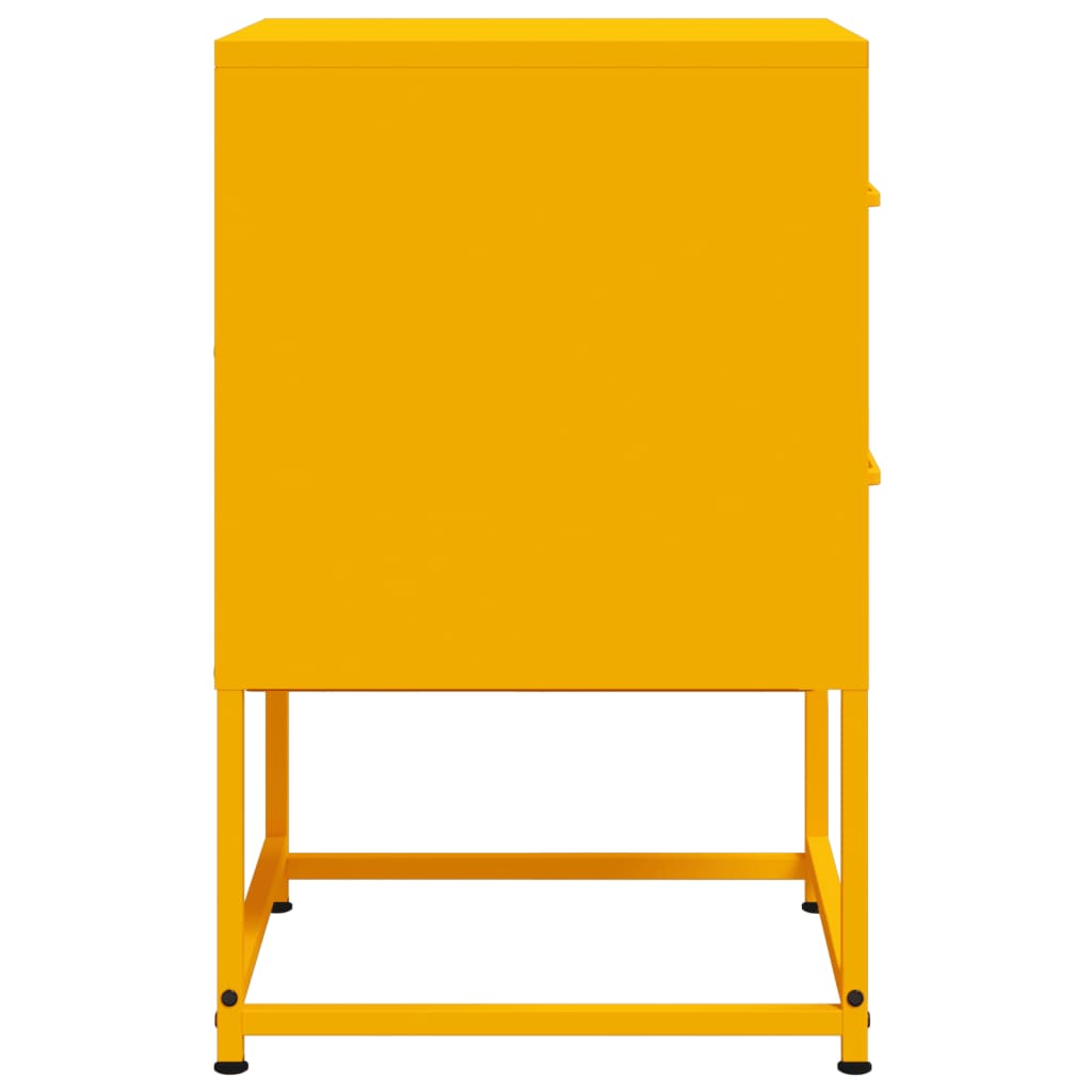 Tables de chevet 2 pcs jaune moutarde 36x39x60,5 cm acier