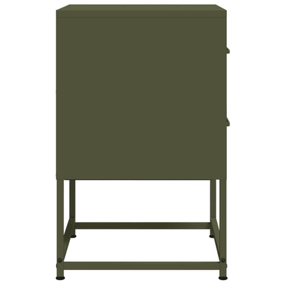 Tables de chevet 2 pcs vert olive 36x39x60,5 cm acier