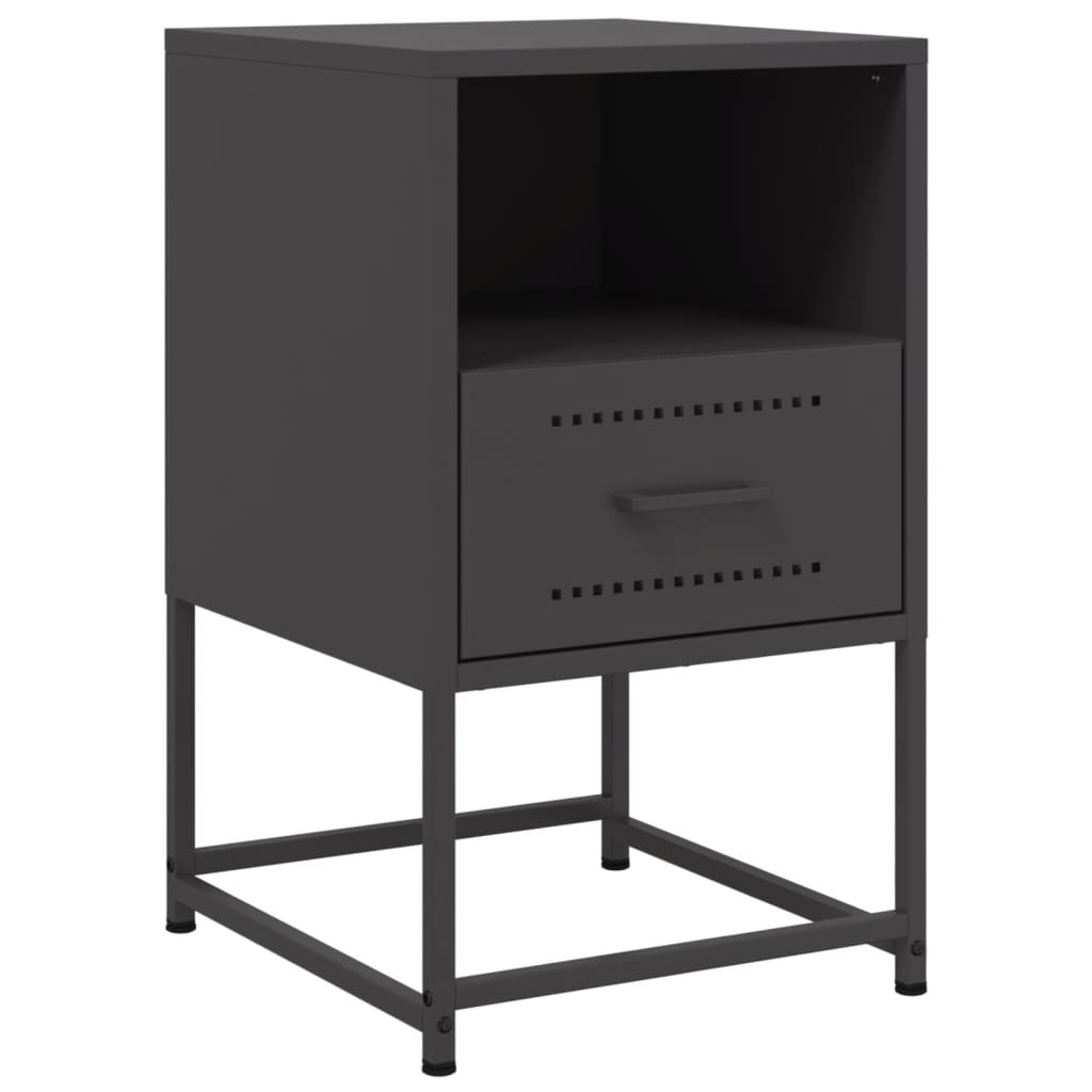 Table de chevet noir 36x39x60,5 cm acier