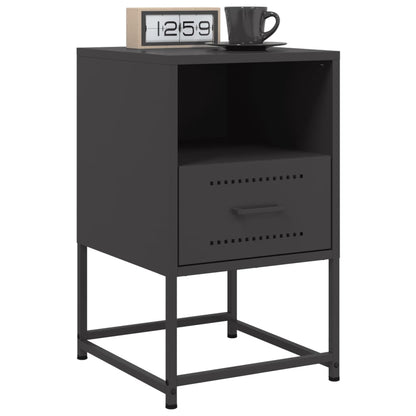 Tables de chevet 2 pcs noir 36x39x60,5 cm acier