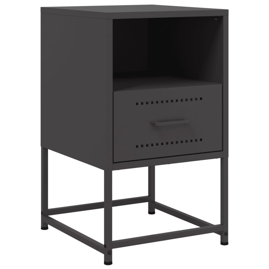 Tables de chevet 2 pcs noir 36x39x60,5 cm acier