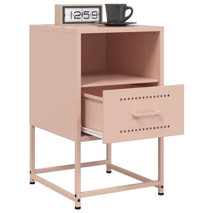 Tables de chevet 2 pcs rose 36x39x60,5 cm acier