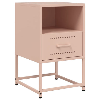 Tables de chevet 2 pcs rose 36x39x60,5 cm acier