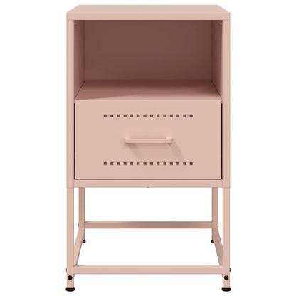 Tables de chevet 2 pcs rose 36x39x60,5 cm acier