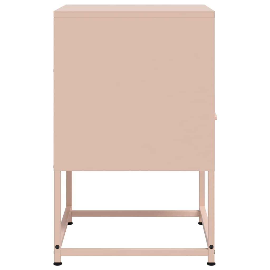 Tables de chevet 2 pcs rose 36x39x60,5 cm acier