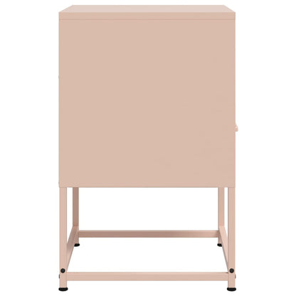 Tables de chevet 2 pcs rose 36x39x60,5 cm acier