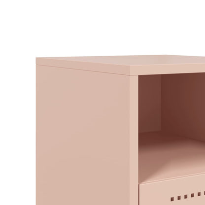 Tables de chevet 2 pcs rose 36x39x60,5 cm acier