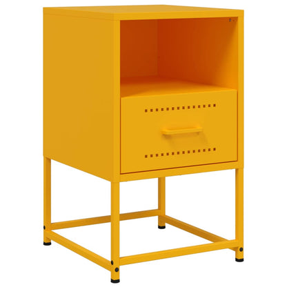 Table de chevet jaune moutarde 36x39x60,5 cm acier