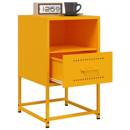 Tables de chevet 2 pcs jaune moutarde 36x39x60,5 cm acier