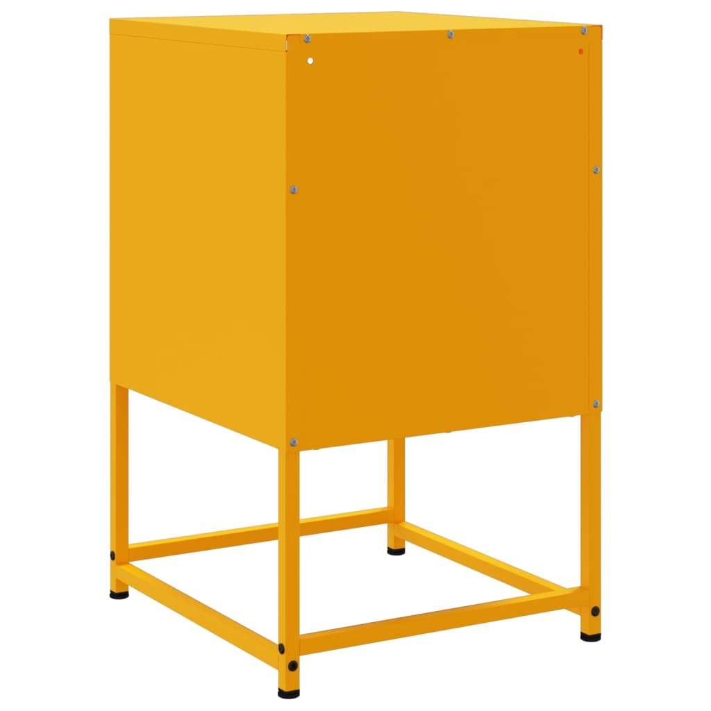 Tables de chevet 2 pcs jaune moutarde 36x39x60,5 cm acier