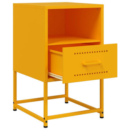 Tables de chevet 2 pcs jaune moutarde 36x39x60,5 cm acier