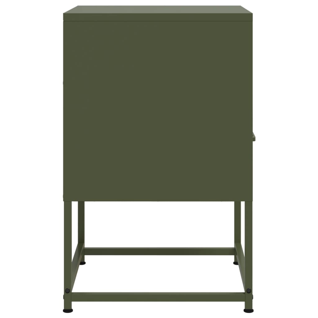 Table de chevet vert olive 36x39x60,5 cm acier