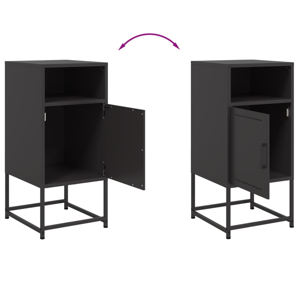 Tables de chevet 2 pcs noir 36x39x78 cm acier