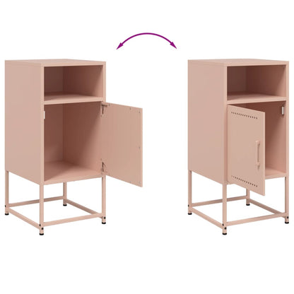 Tables de chevet 2 pcs rose 36x39x78 cm acier