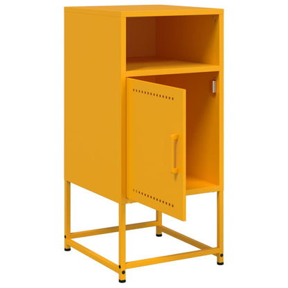 Table de chevet jaune moutarde 36x39x78 cm acier