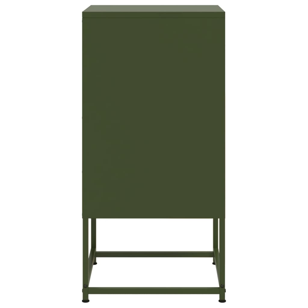 Tables de chevet 2 pcs vert olive 36x39x78 cm acier