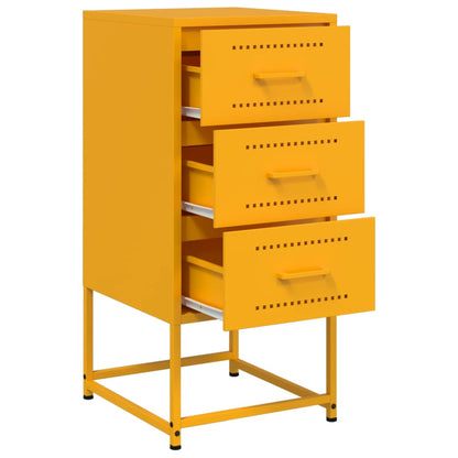 Tables de chevet 2 pcs jaune moutarde 36x39x78 cm acier