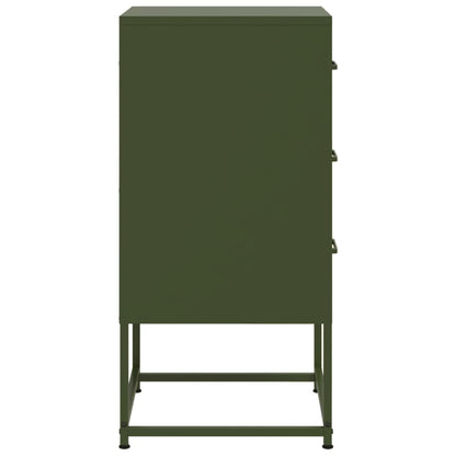 Tables de chevet 2 pcs vert olive 36x39x78 cm acier