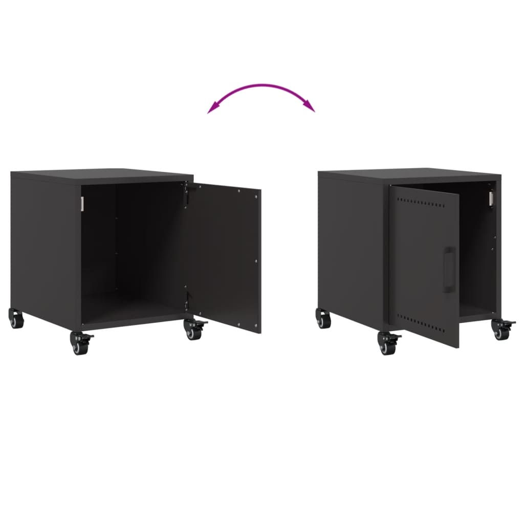 Tables de chevet 2 pcs noir 36x39x43,5 cm acier