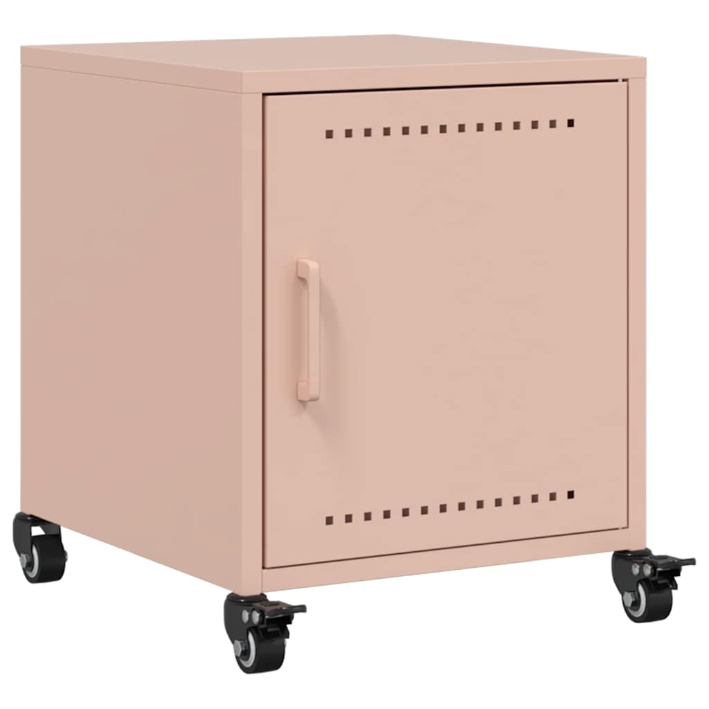 Tables de chevet 2 pcs rose 36x39x43,5 cm acier