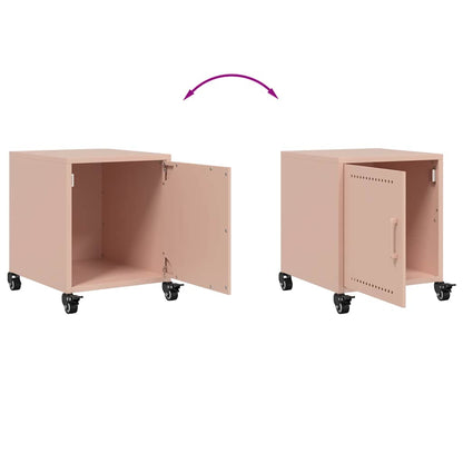 Tables de chevet 2 pcs rose 36x39x43,5 cm acier