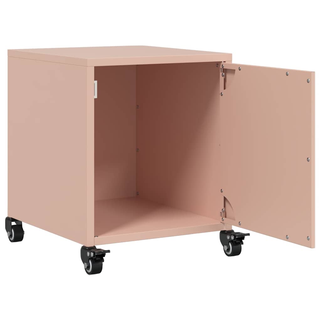 Tables de chevet 2 pcs rose 36x39x43,5 cm acier