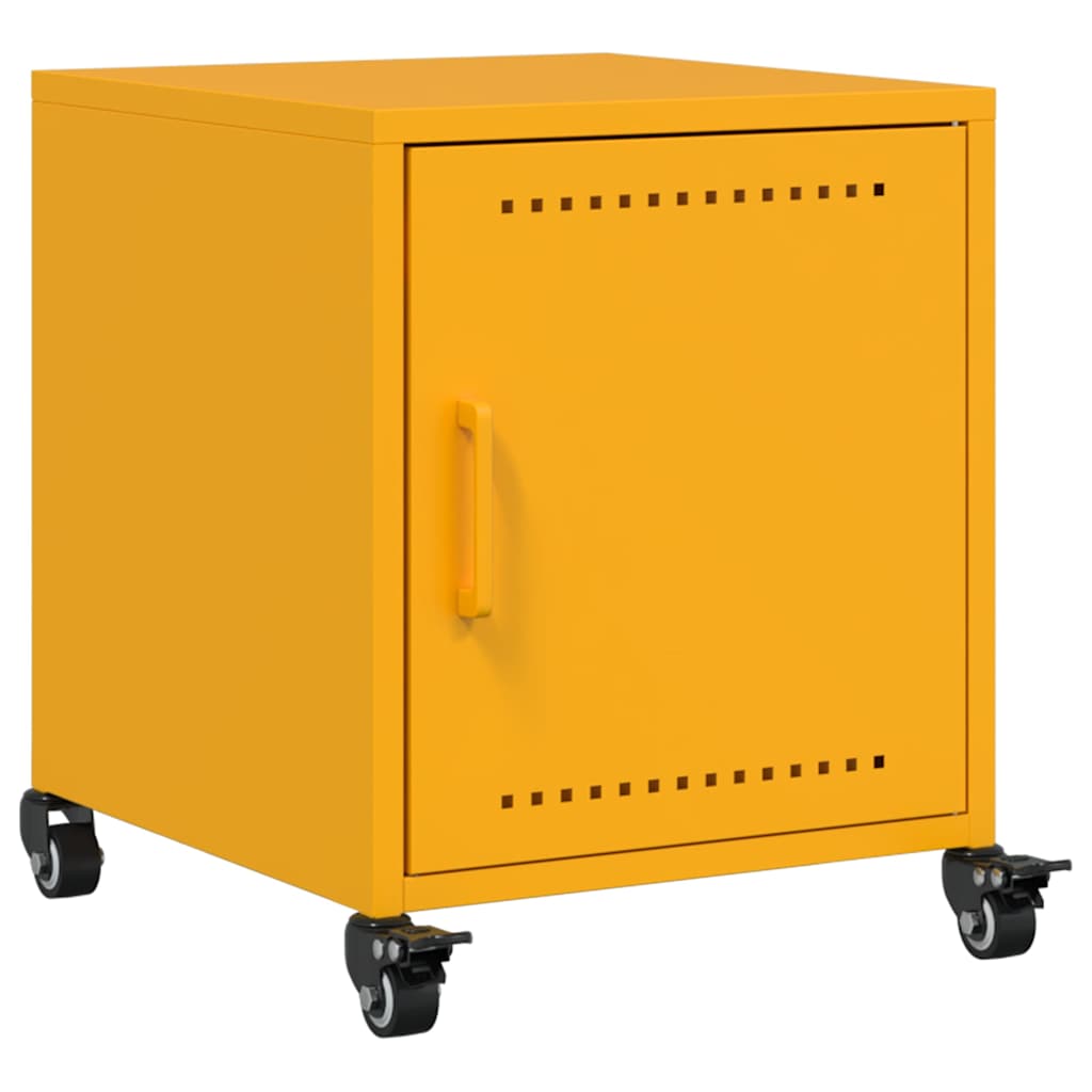 Tables de chevet 2 pcs jaune moutarde 36x39x43,5 cm acier