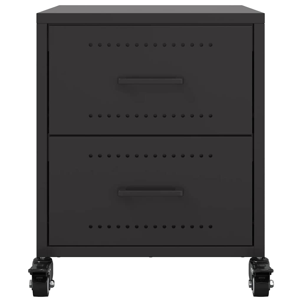 Tables de chevet 2 pcs noir 36x39x43,5 cm acier