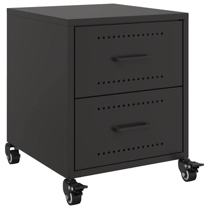 Tables de chevet 2 pcs noir 36x39x43,5 cm acier