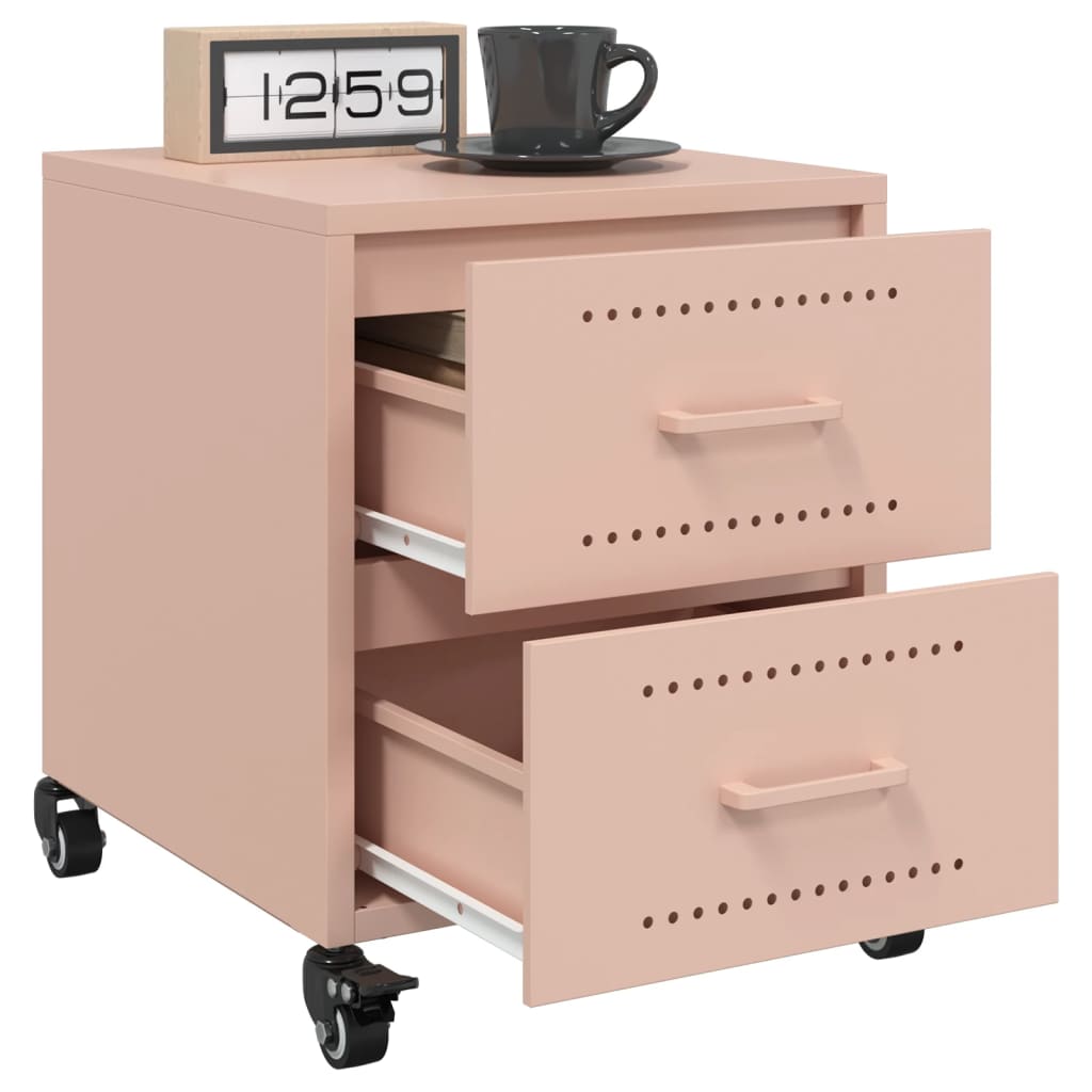 Tables de chevet 2 pcs rose 36x39x43,5 cm acier