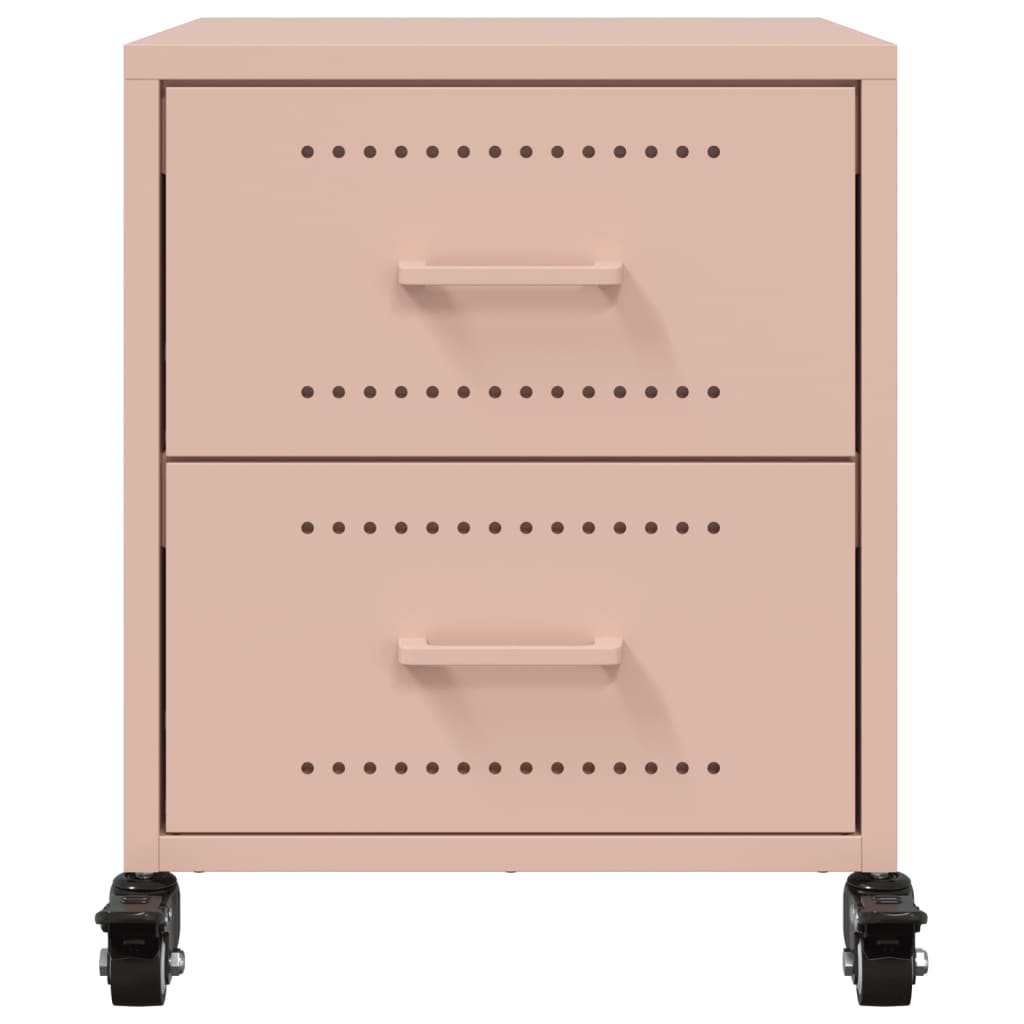 Tables de chevet 2 pcs rose 36x39x43,5 cm acier