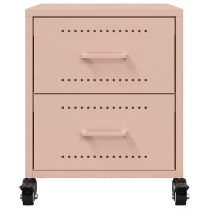 Tables de chevet 2 pcs rose 36x39x43,5 cm acier