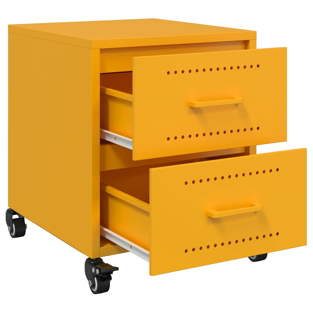 Tables de chevet 2 pcs jaune moutarde 36x39x43,5 cm acier