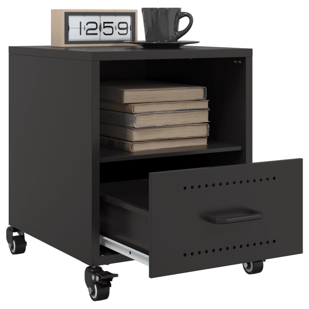 Tables de chevet 2 pcs noir 36x39x43,5 cm acier