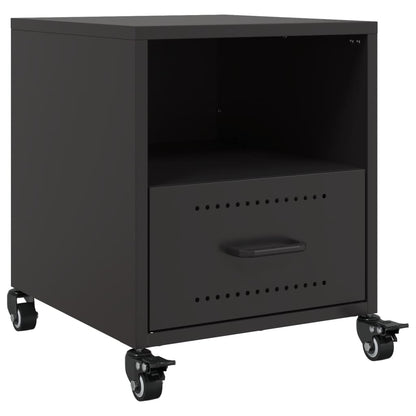 Tables de chevet 2 pcs noir 36x39x43,5 cm acier