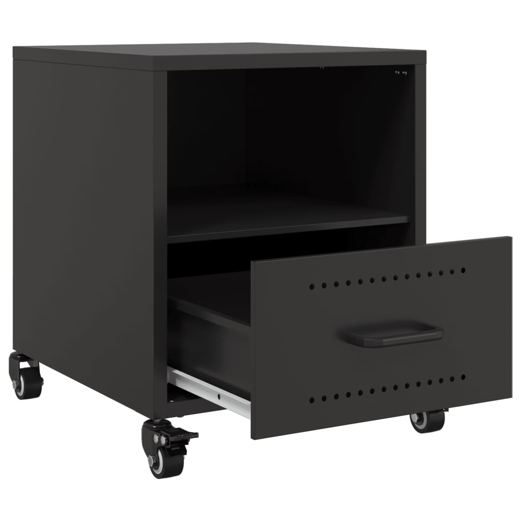 Tables de chevet 2 pcs noir 36x39x43,5 cm acier