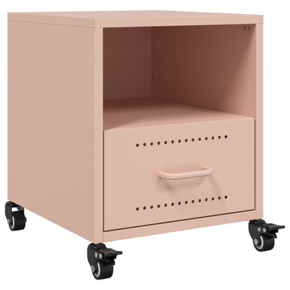 Tables de chevet 2 pcs rose 36x39x43,5 cm acier