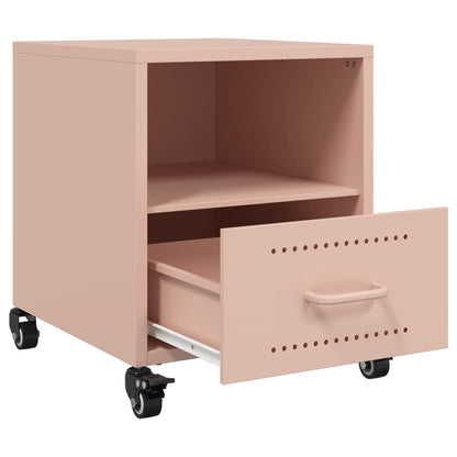 Tables de chevet 2 pcs rose 36x39x43,5 cm acier