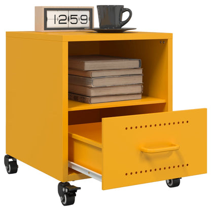 Tables de chevet 2 pcs jaune moutarde 36x39x43,5 cm acier