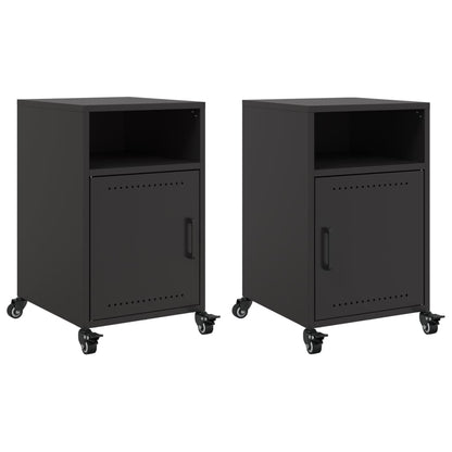 Tables de chevet 2 pcs noir 36x39x59 cm acier