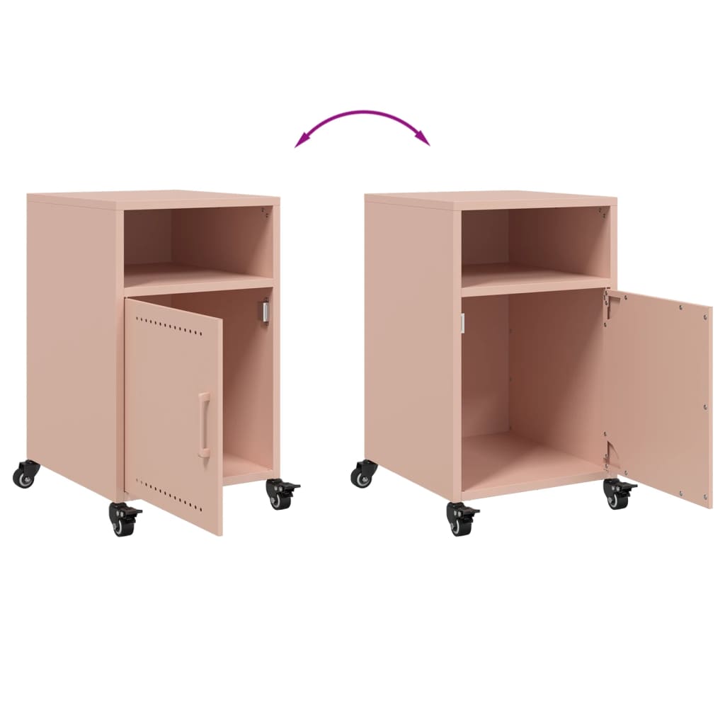 Tables de chevet 2 pcs rose 36x39x59 cm acier